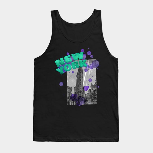 New York Drip - Teal/Purple Tank Top by MerlinArt